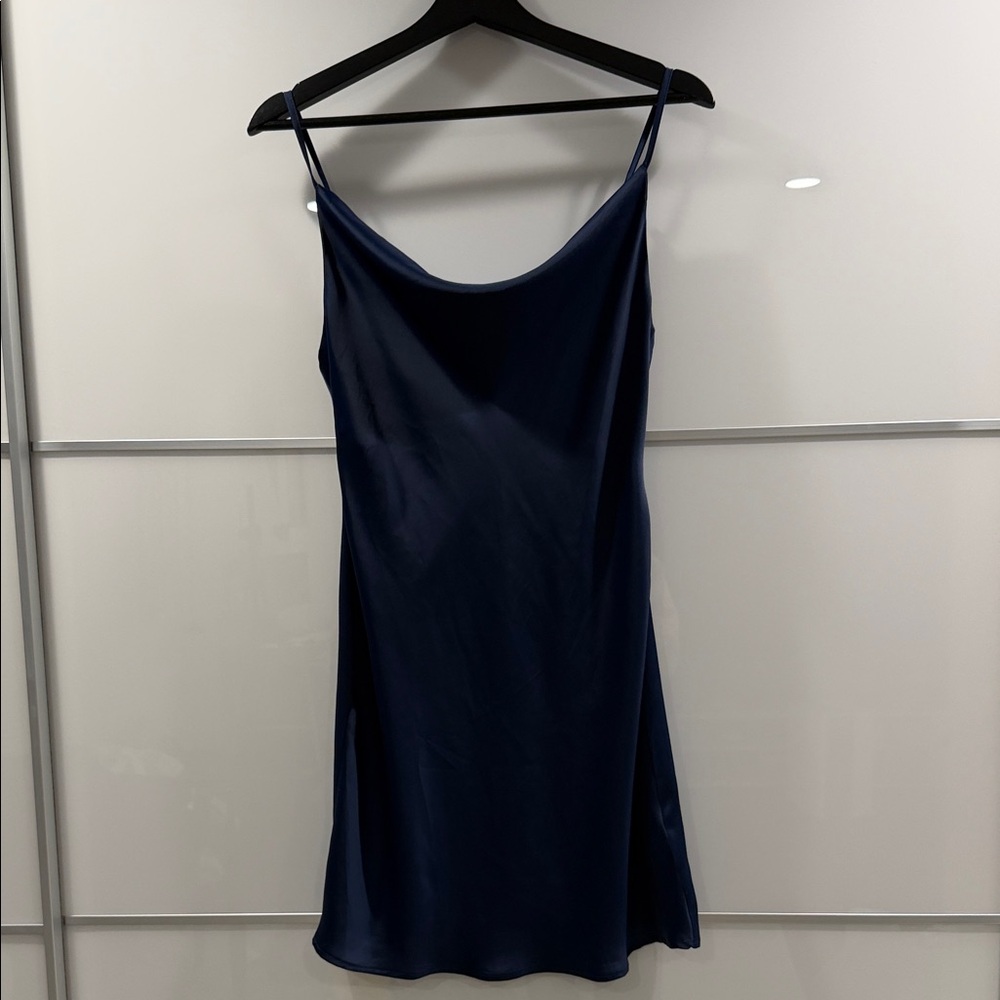 Urban Outfitters Navy Mini Silky Dress